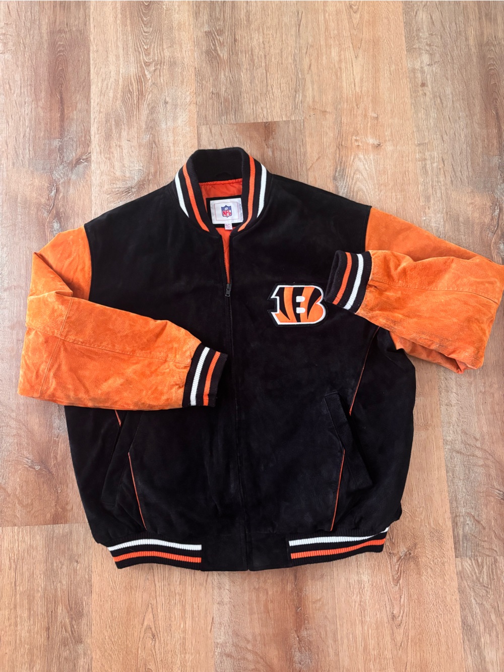 NFL Black and Orange Team Jacket with NFL Crest